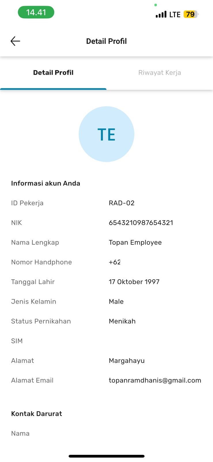 Info detail profile Info detail profile