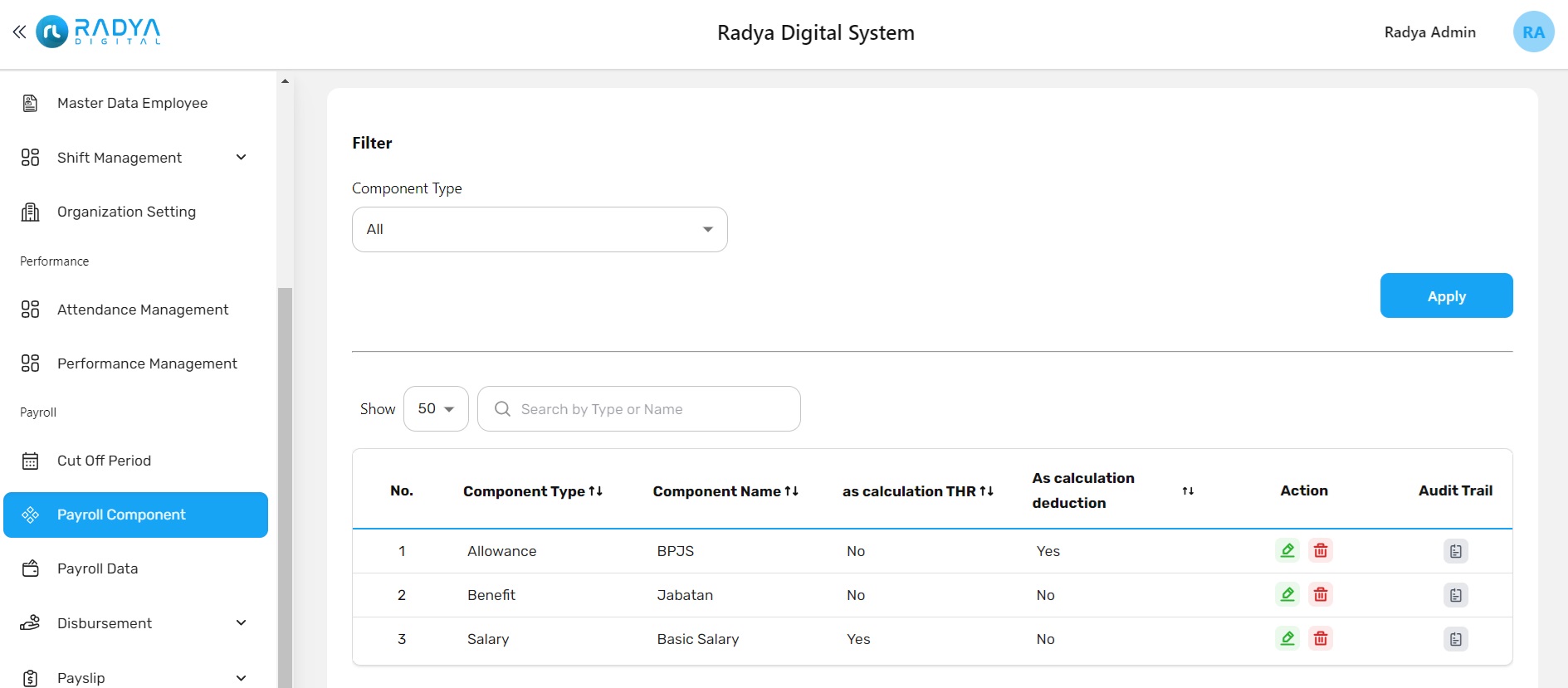 Payroll component Payroll component