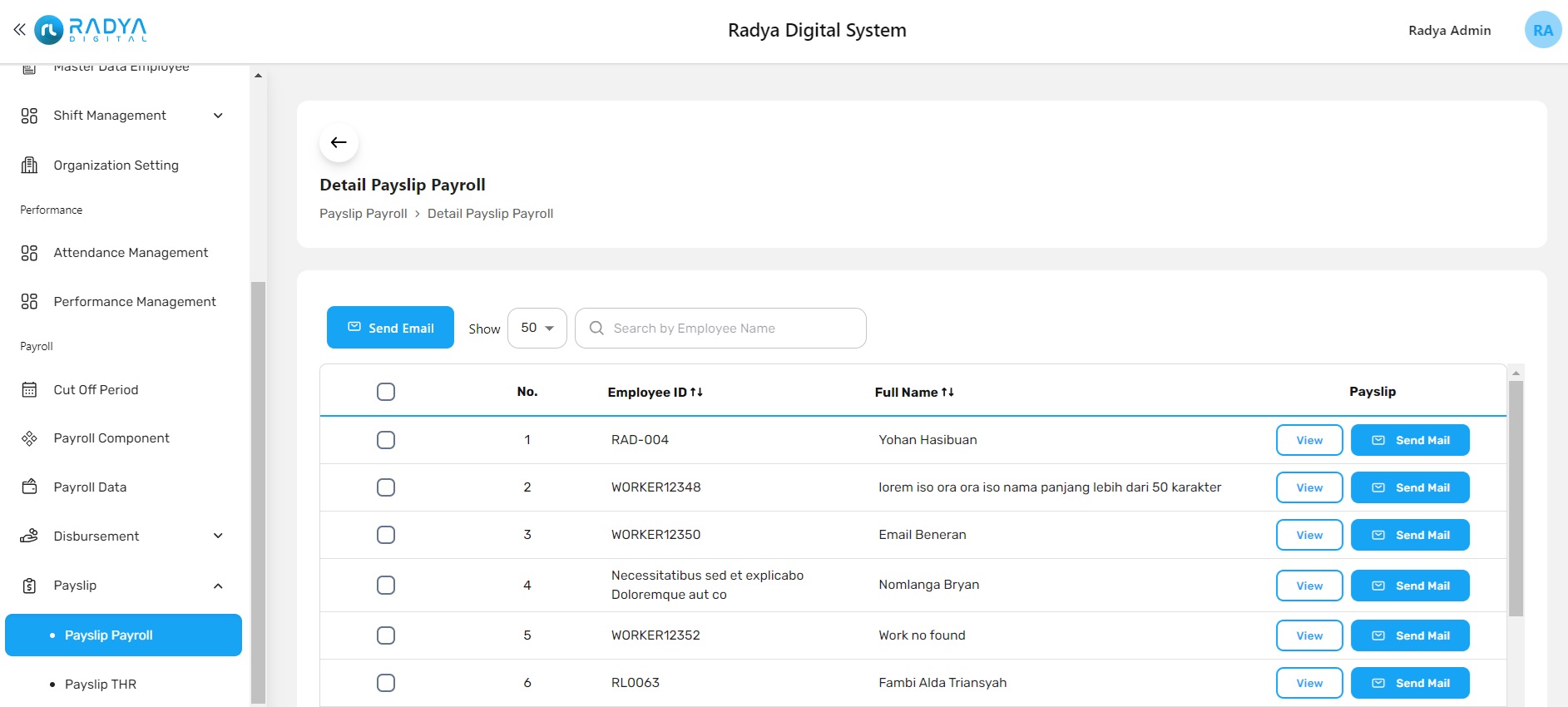 Detail list payslip run payroll Detail list payslip run payroll
