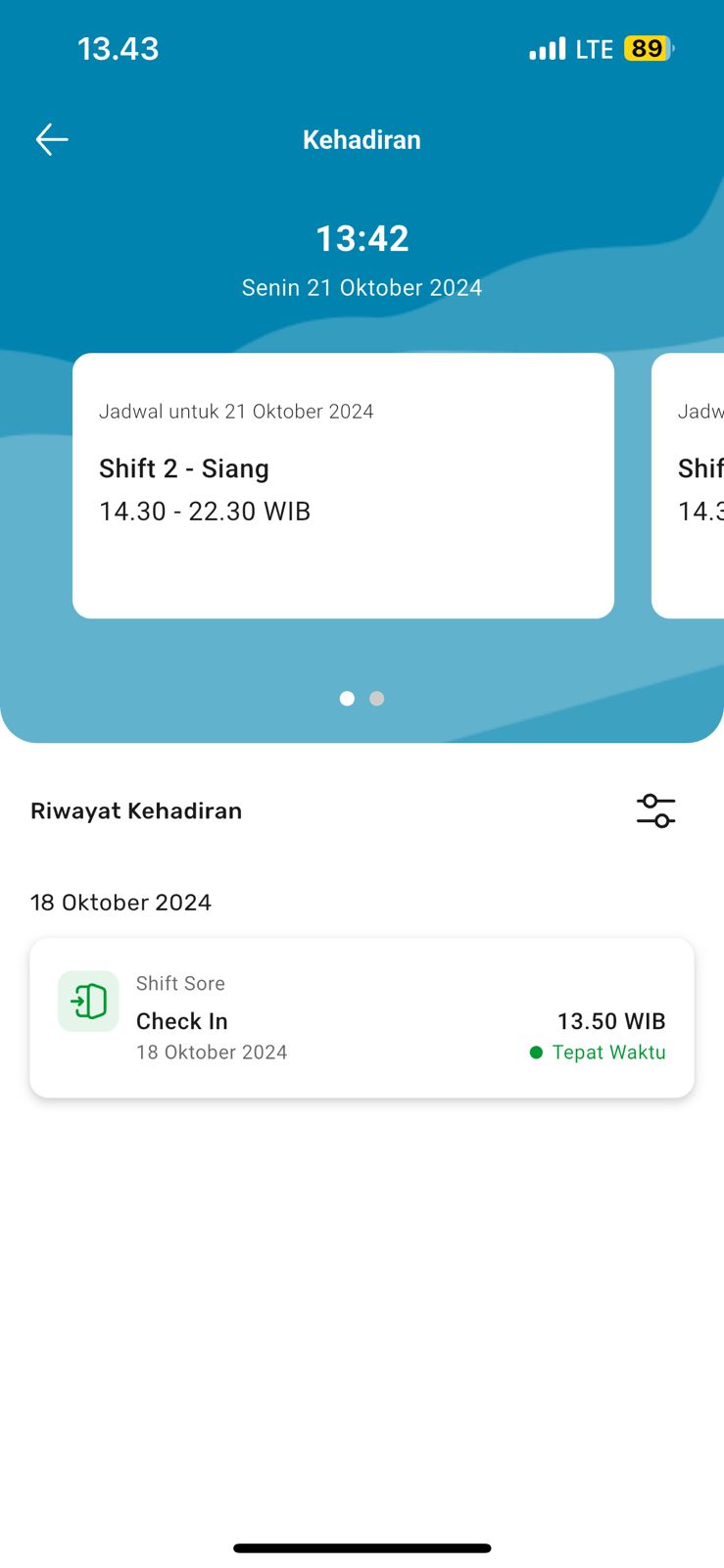 Riwayat kehadiran